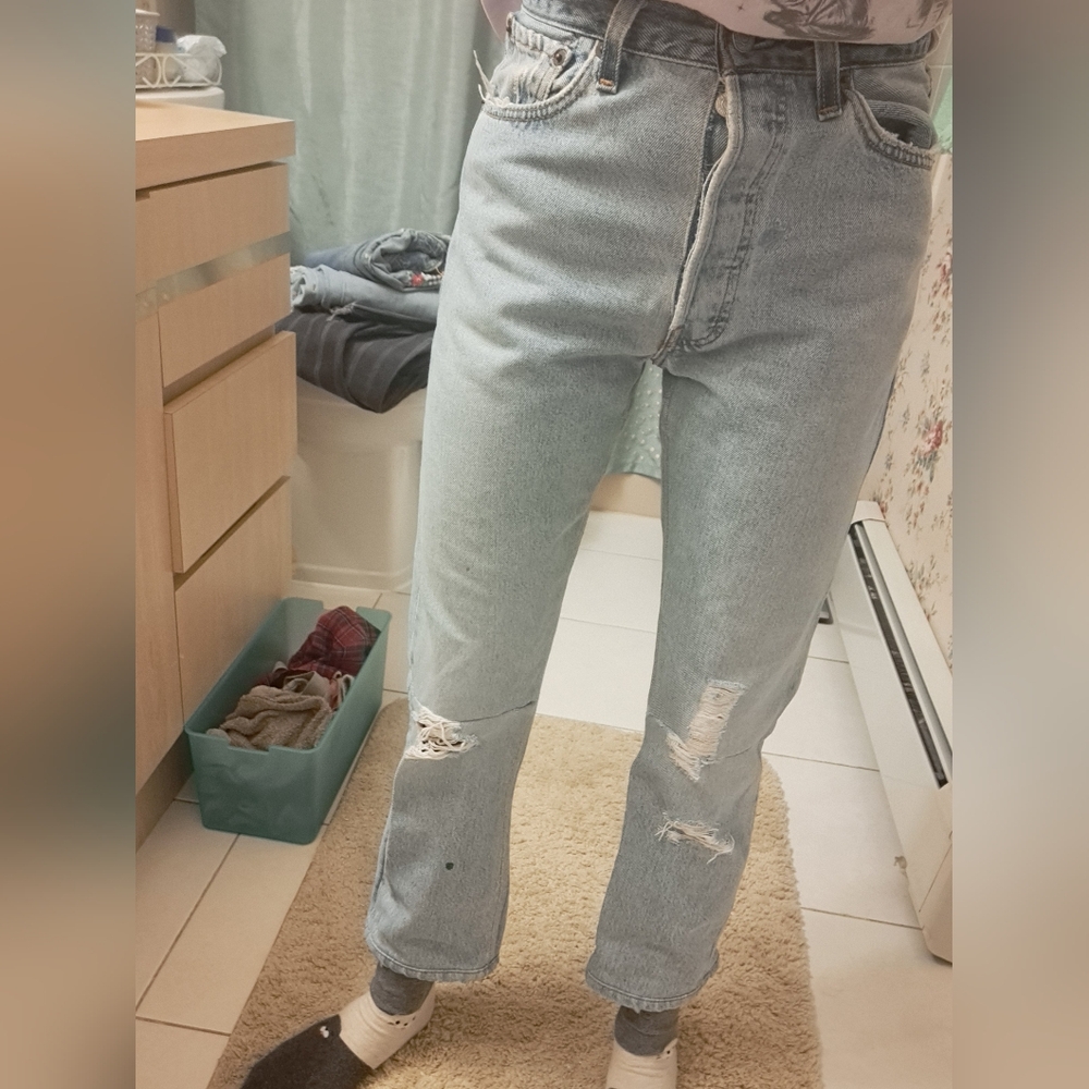 Vintage Levi's 501 Re/done High Rise Ankle Crop Jeans